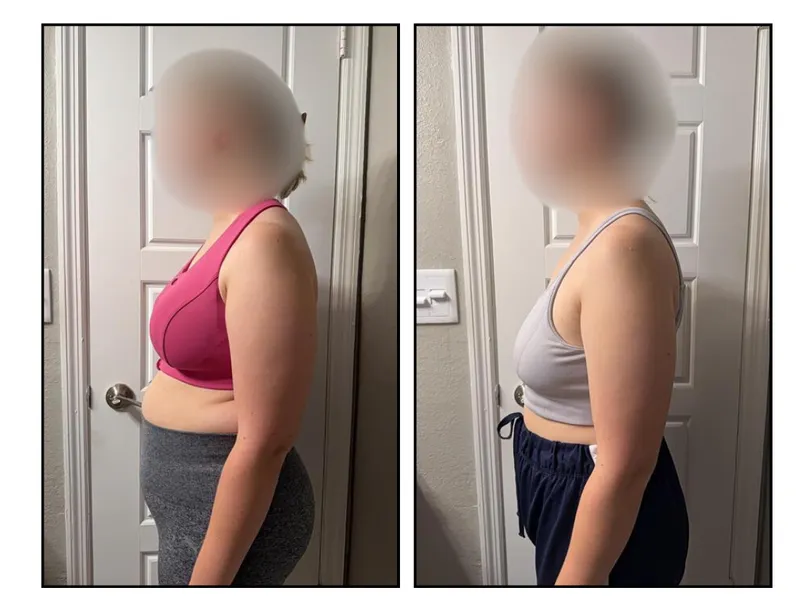Before and after photos: An HPHGenetics client, lost 20 lbs in 4 months