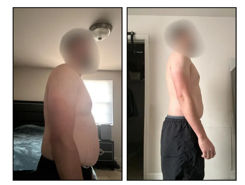 Before and after photos: An HPHGenetics client, lost 10 lbs in 3 weeks