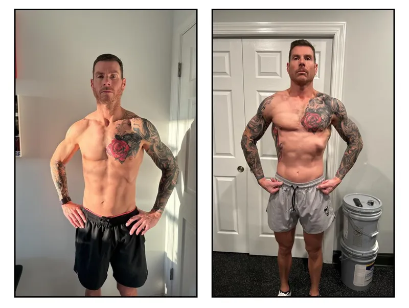 Before and after photos: Tim, gained muscle and added 40 lbs to his bench press in 4 months